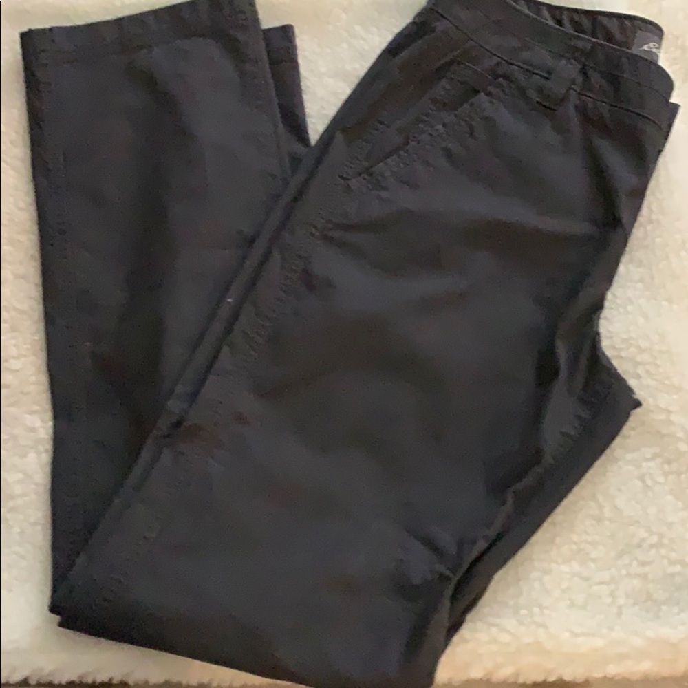 Eddie Bauer slacks in dark gray.